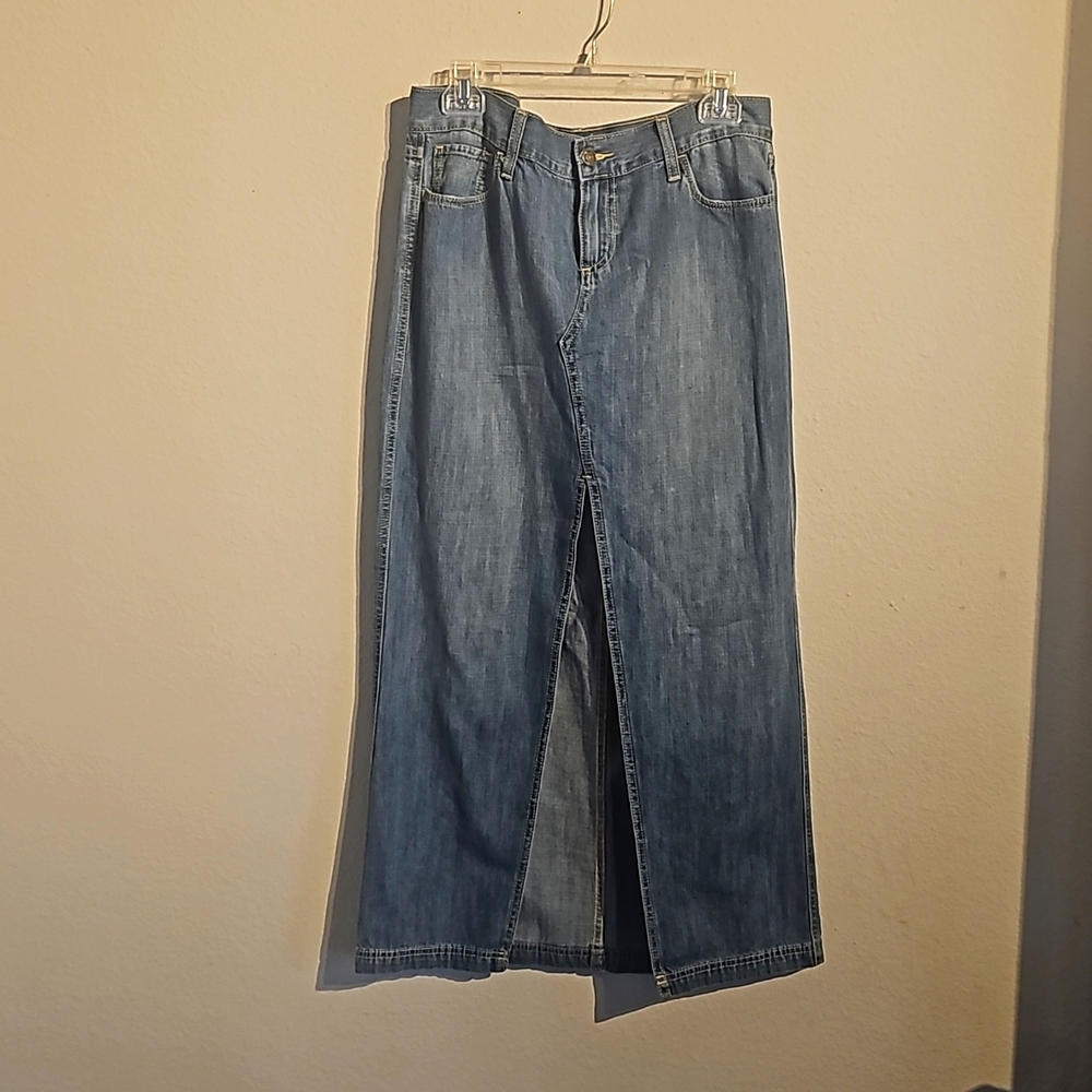 Mid-Rise Jean  Maxi Skirt